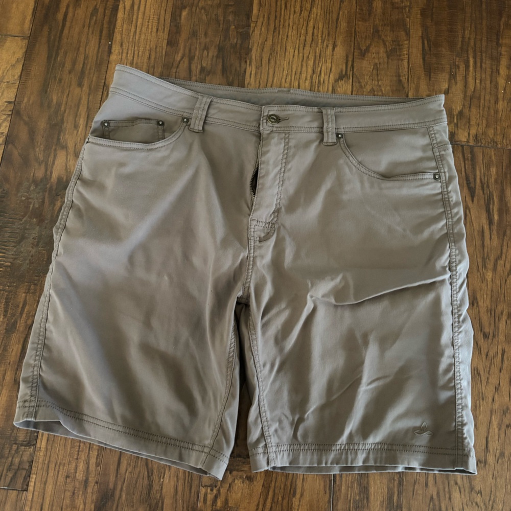 Prana Gray Flat Front Shorts